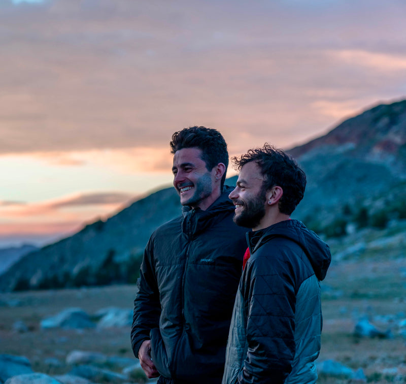 Two men selfie outdoors