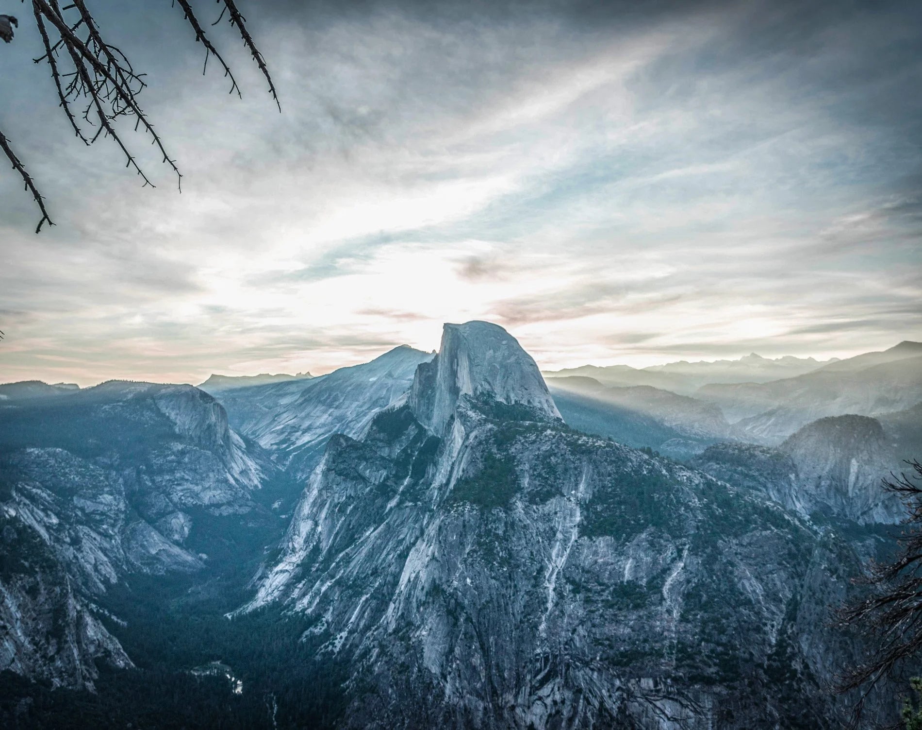 Mountain landscape at sunset