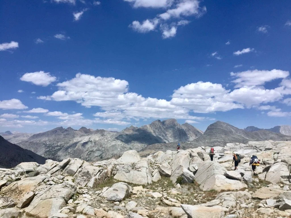 Person laughing in the wilderness